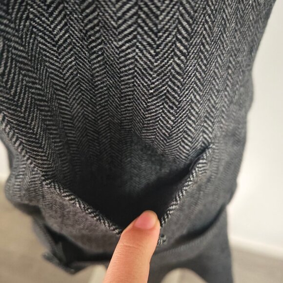 Self-Portrait NWOT GREY HERRINGBONE FLARED MINI DRESS - Picture 9 of 11
